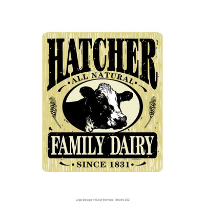 Hatcher Family Dairy logo design by Daryl Stevens
