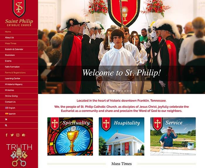 Franklin Web Design - St Philip Catholic Church