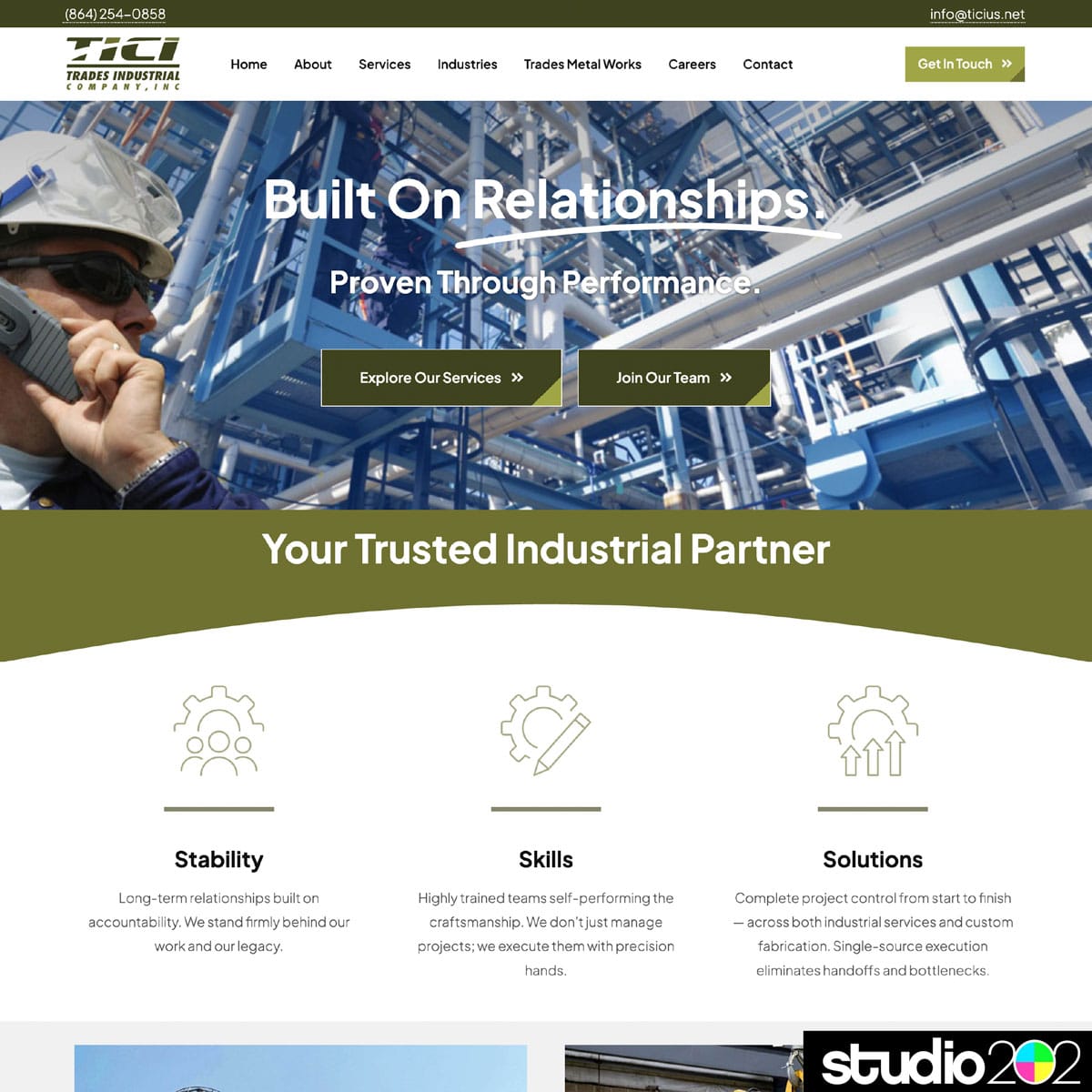 Trades Industrial Company, Inc. 4 Website design for Trades Industrial Company
